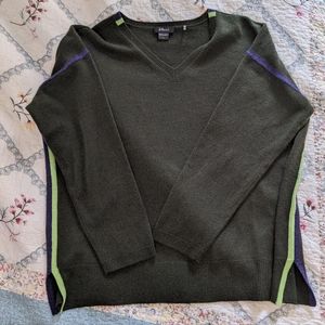 Women's V-Neck Sweater in Green by Tribal